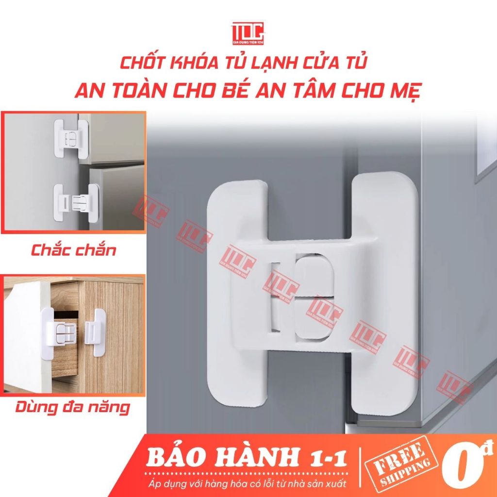 Chốt khóa tủ lạnh TDG chốt cài an toàn cho bé khóa tủ đông tủ đồ ngăn kéo chống kẹp tay HH411