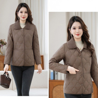  Áo khoác phao trung niên nữ LYBEE AL059 chần bông giữ nhiệt kiểu dáng thanh lịch cho mẹ 