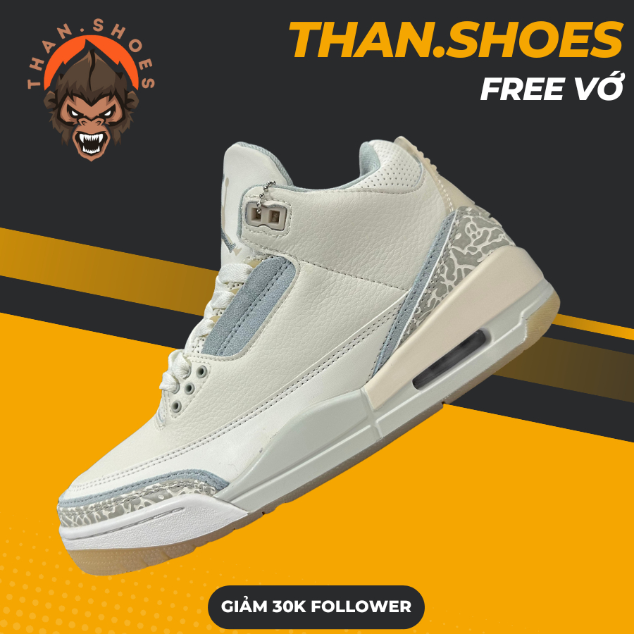 Giày Sneaker JD3 Craft Ivory, JD3 Xám Kem - Than.Shoes