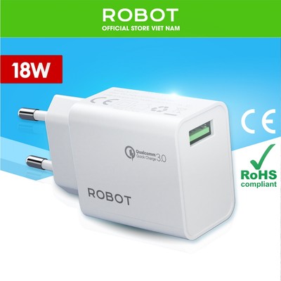 Cốc Sạc Nhanh 20W ROBOT RT-F1 RT-P1 QC 3.0 3A 2 Cổng Sạc - Bảo Hành 1 Đổi 1