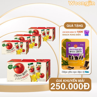  Sale Date Tháng 2 2026 - Set 12 Chai Nước Ép Táo -Woongjin chai 180ml 