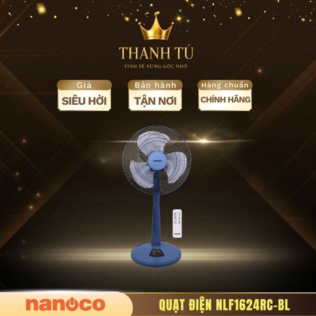 Quạt Lửng Remote Nanoco NLF1624RC-BL/ NLF1624RC-BE – Gió khỏe, điều khiển từ xa, bền bỉ
