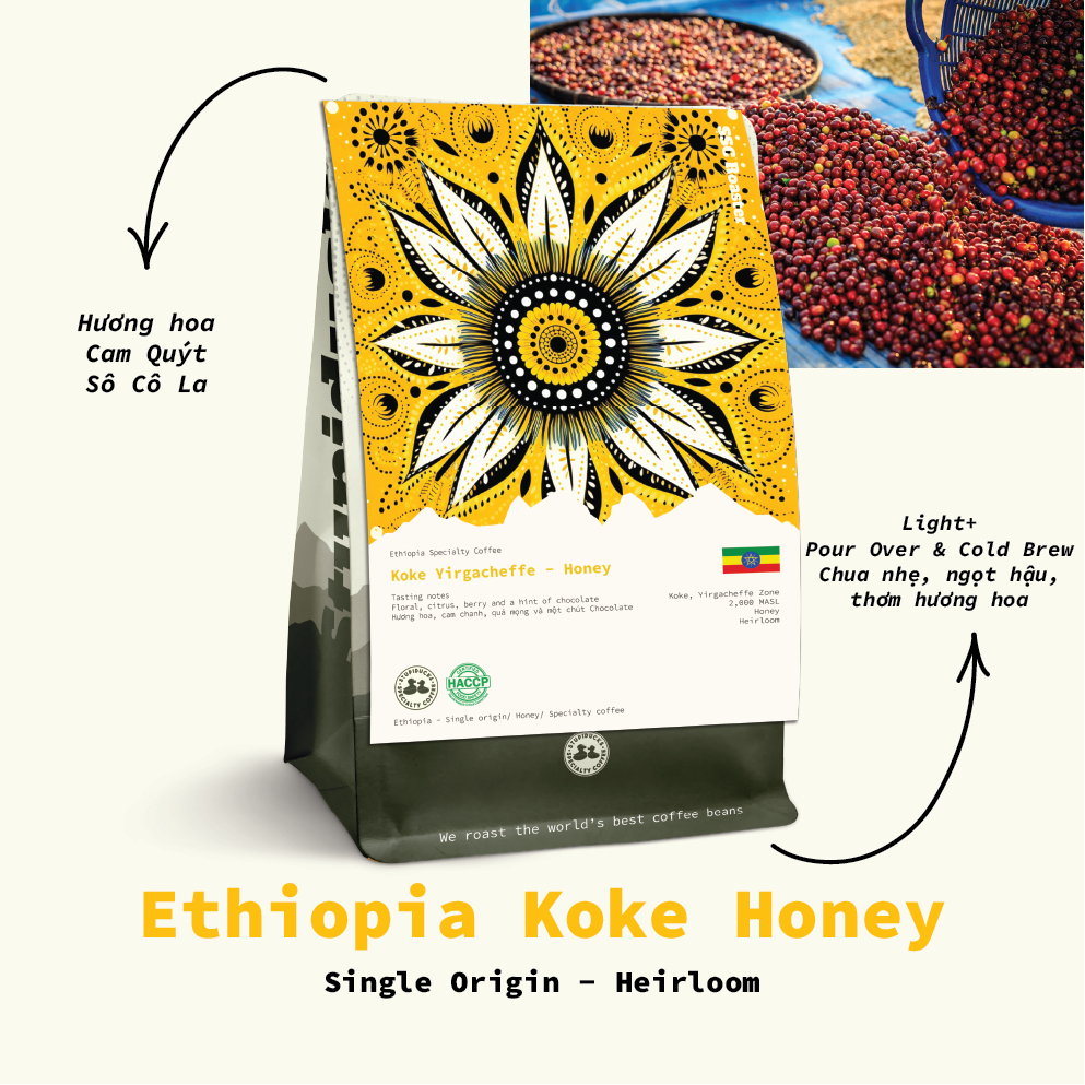 Cà Phê Ethiopia Koke Yirgacheffe Honey G1 - Stupiducks Specialty Coffee ( SSC Roaster)