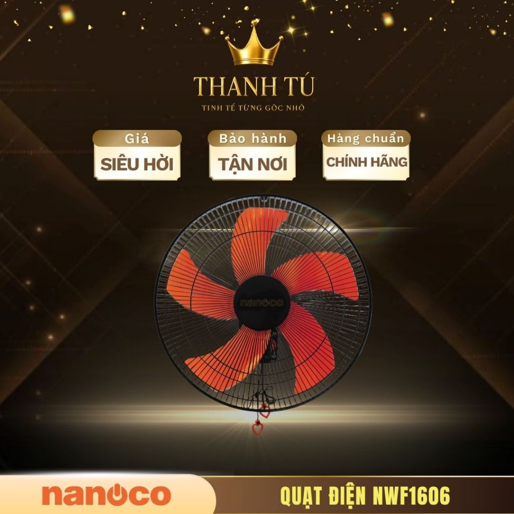 Quạt Treo Tường Nanoco NWF1606 – Gió mạnh, vận hành êm ái