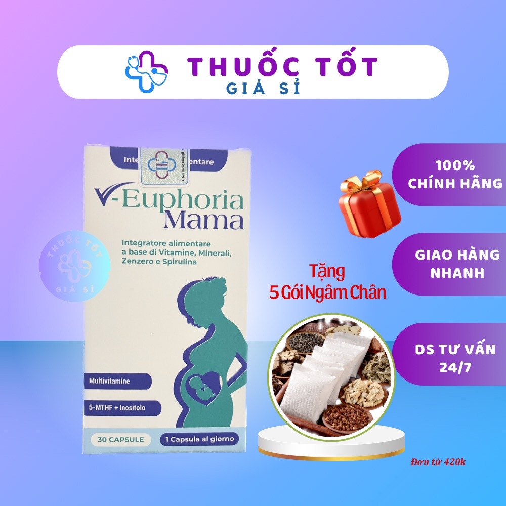 V-Euphoria Mama 5-Mthf. Viên Uống Vitamin Bầu Tổng Hợp. Bổ Sung Sắt, 5Mthf Cho Phụ Nữ Mang Thai. Hộp
