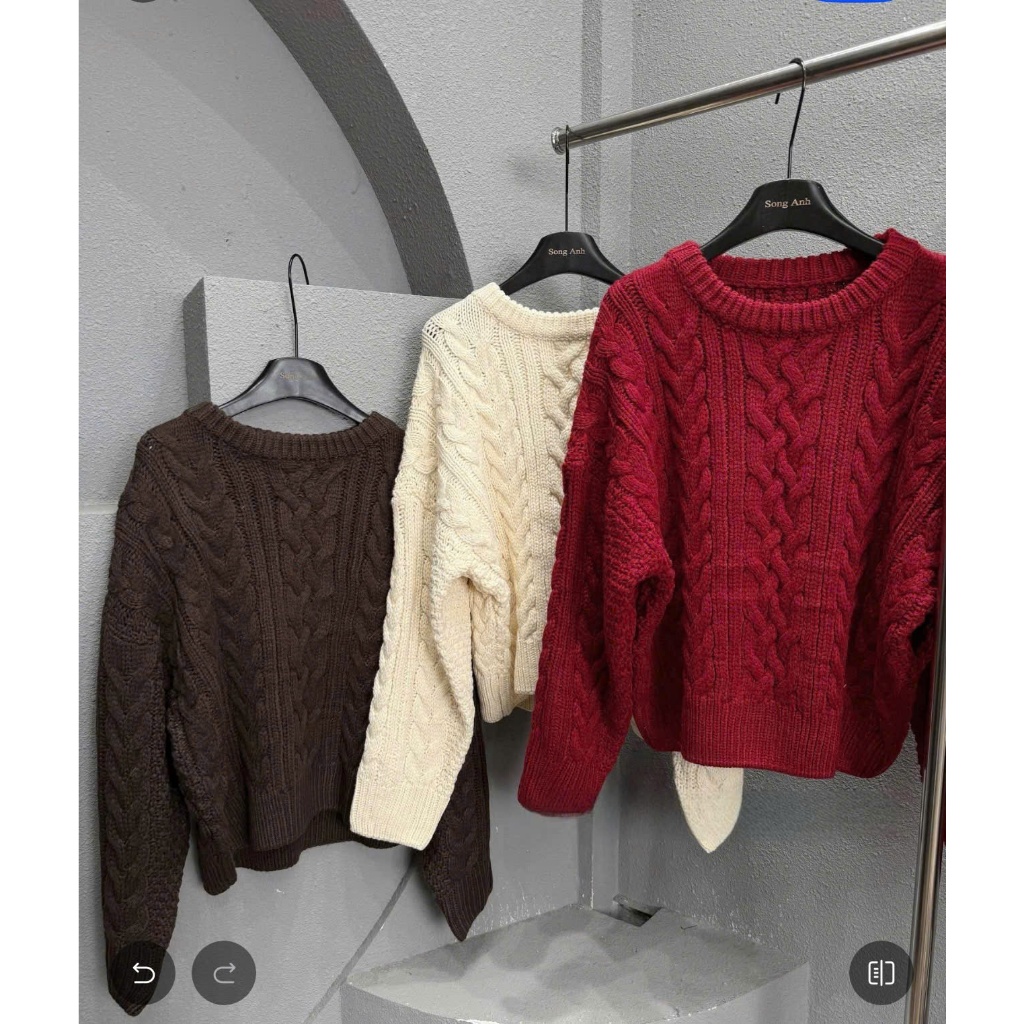 Áo len đỏ dài tay mặc đi chơi giáng sinh, noel, tết phối màu dễ thương, Áo len nữ chất len dệt dày cao cấp QK_002