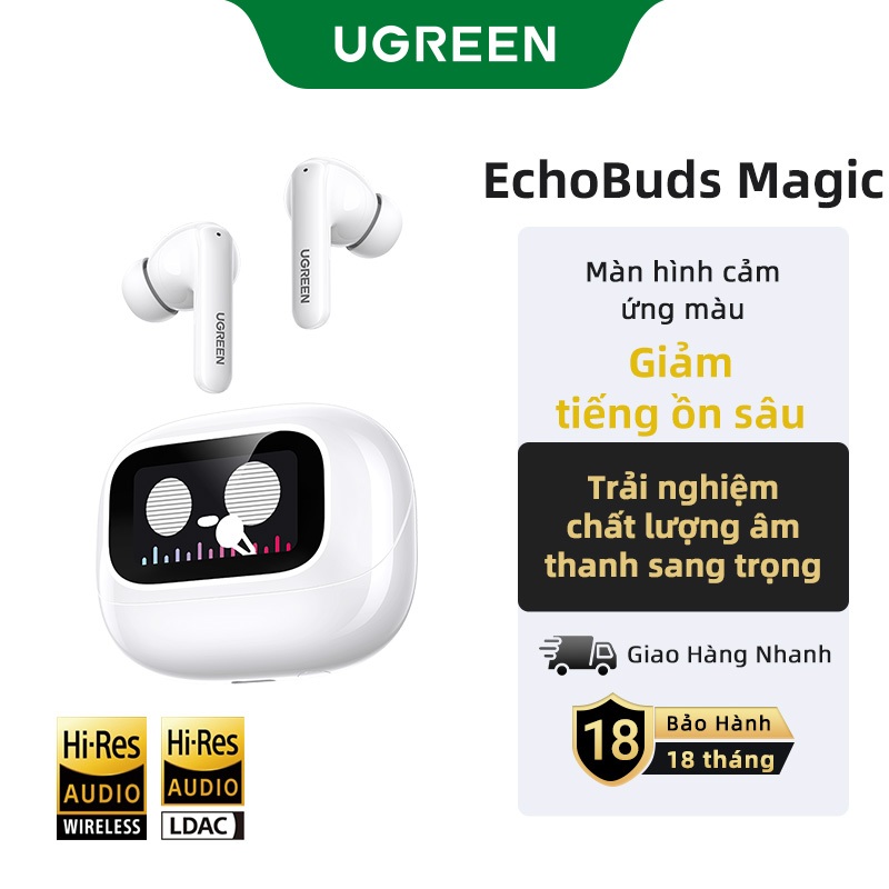 [7 tháng 8 LAUNCH MỚI]Tai nghe Bluetooth UGREEN EchoBuds Magic Hi-Res ANC Quà khử tiếng Quàồn Màn hình cảm ứng trong tai