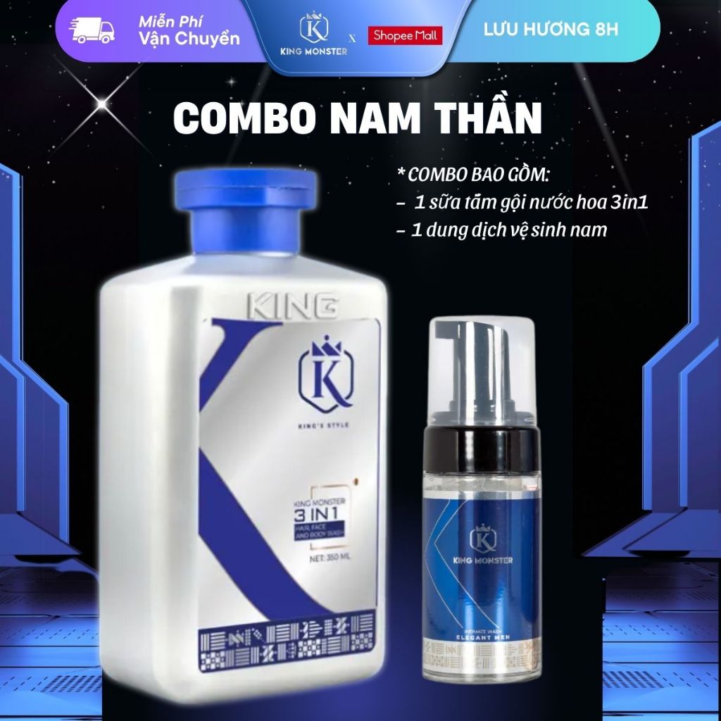 Combo Nam Thần Sữa tắm Quyến rũ kèm Dung Dịch Vệ Sinh King Monster