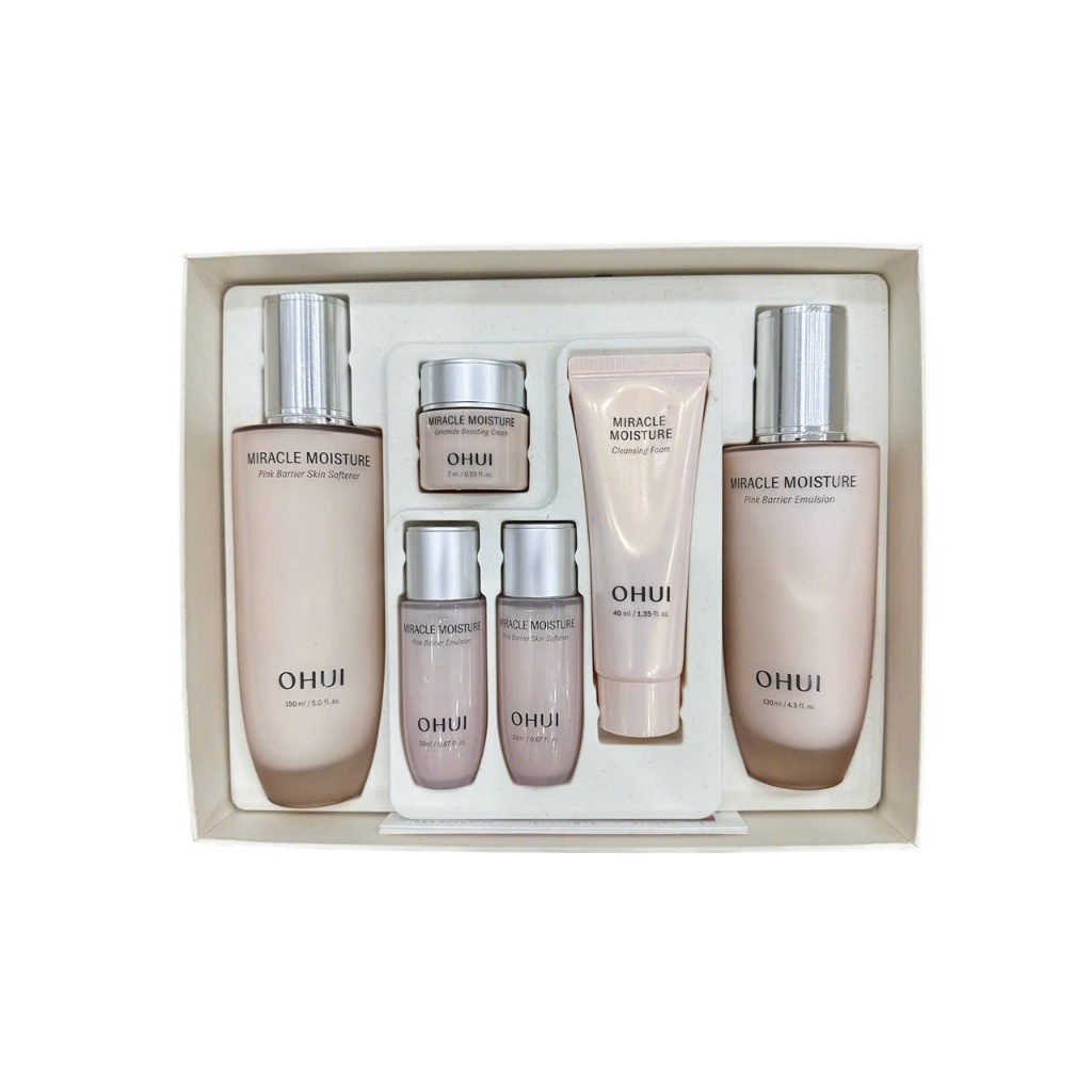 [Nội địa 6 món] Set Ohui Miracle Moisture nước hoa hồng sữa dưỡng ẩm mịn ohui hồng