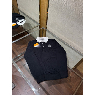   Hight Quality  Hàng Có Sẵn!! Áo Polo Len Nam Nữ 1 Dập Nổi - Họa Tiết Cổ Trắng Phối Cúc Sang Trọng Loại 1 