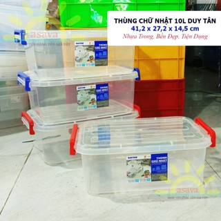  Thùng Nhựa Đựng Đồ 10L Trong Suốt Duy Tân- Đơn Giản Dễ Sài Tiện Dụng. 