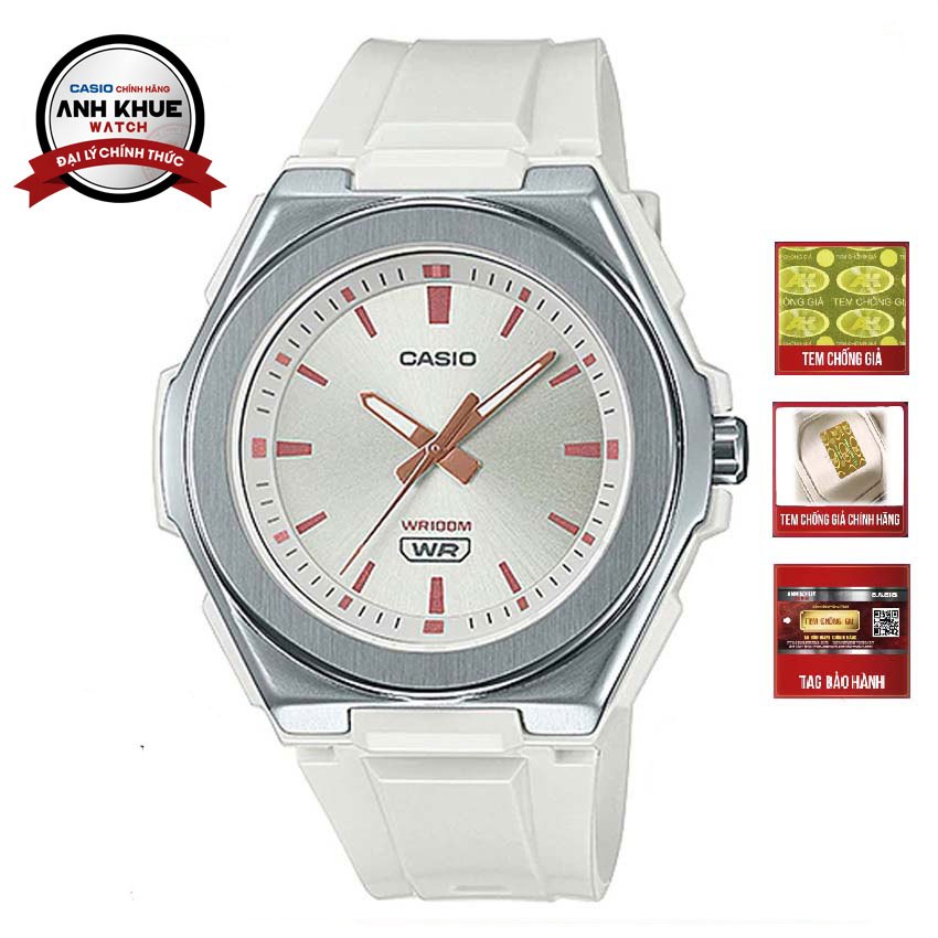 Đồng Hồ Nữ Casio LWA-300H-7EVDF dây vỏ trắng viền kim loại cỡ mặt 42mm