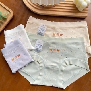 Quần Lót Nữ Cotton Gấu Vảy Sơn Rất Xinh, Mềm Mỏng, Viền Su Cạp Thấp
