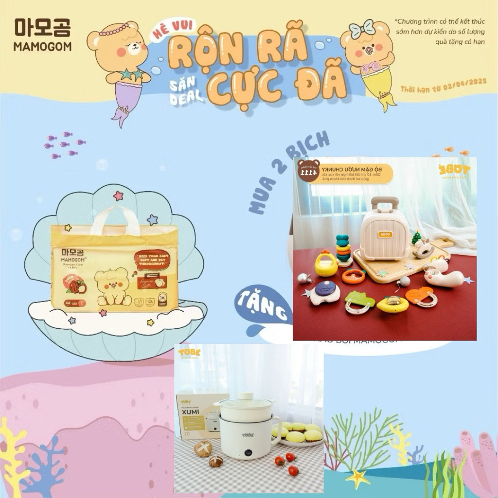 MMG [TẶNG 01 nồi Mĩcu MAMOGOM] COMBO 2 TÃ/BỊCH BỈM MAMOGOM PREMIUM