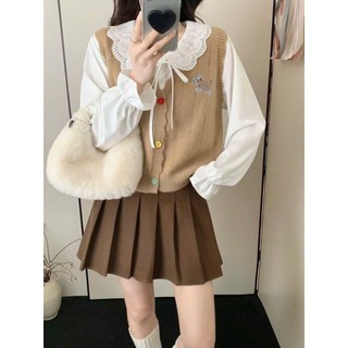  Áo gile len  không kèm áo trong  cúc màu cổ tim hàng QC chất len mềm màu trắng đen hồng mẫu mới - LAROSA 