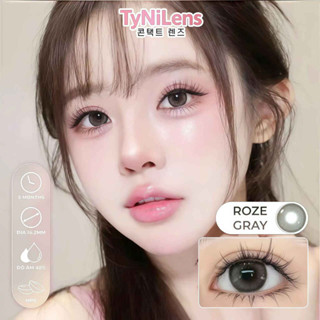  Lens Mắt Xám Tây Viền TyNiLens ROZE GRAY Giãn Nhẹ 14.2mm cận 0-8 độ tặng khay gương  chất liệu MPC cao cấp  