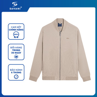  Áo Khoác Dệt Kim Nam SAVANI Áo Bomber Có Khóa Kéo Không Nhăn Không Xù MKTA001W5 