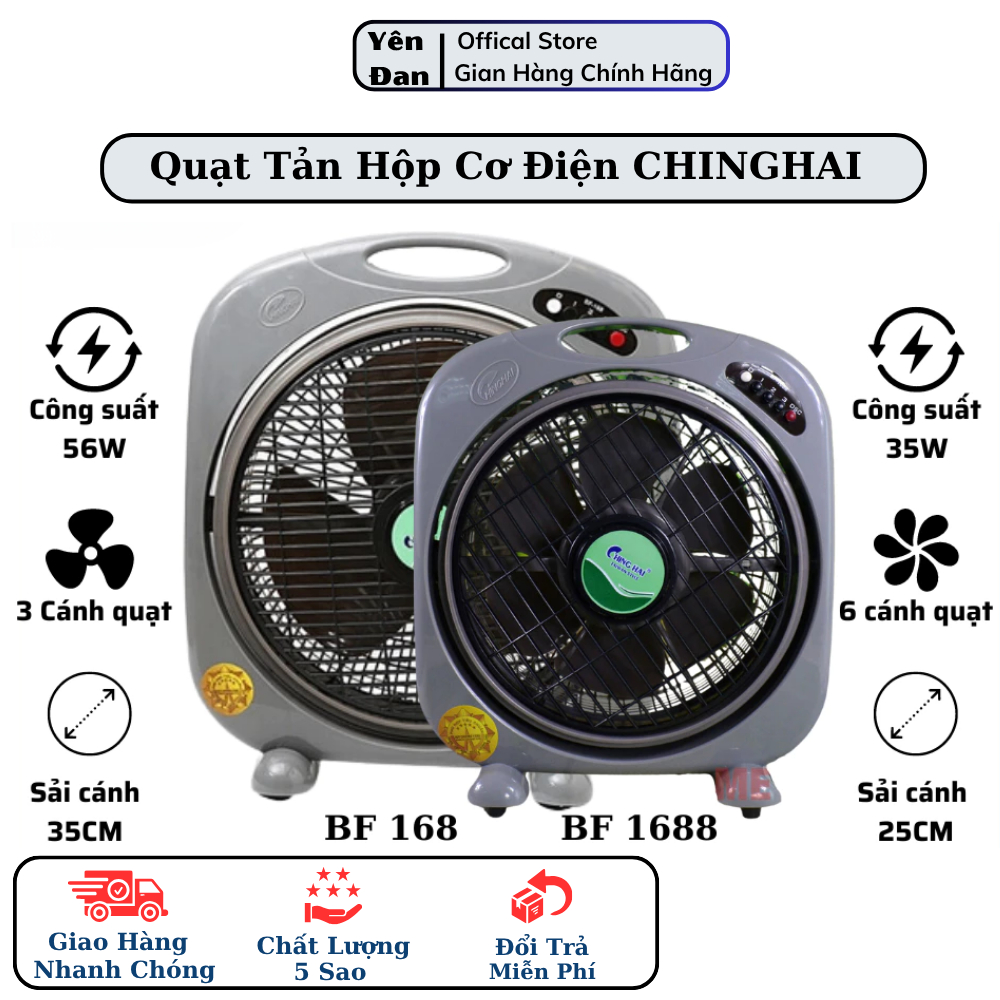 Quạt tản quạt hộp cơ điện CHINGHAI BF168,BF1688 - Quạt hộp Đài loan - Động cơ mạnh mẽ bền bỉ