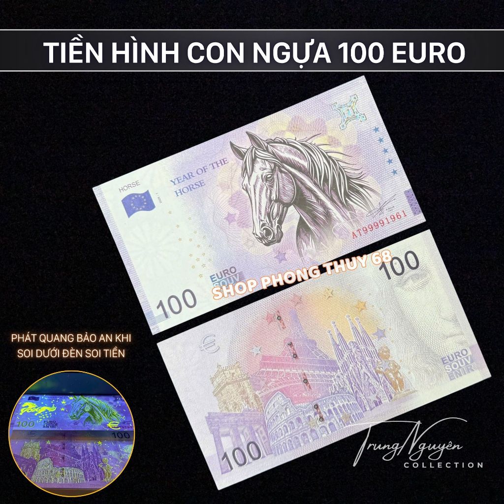 Tờ Tiền Ngựa EU 100 Kỉ Niệm, Tiền Ngựa EURO Có Bảo An Siêu Vipp Lì Xì Tết 2026, Sưu Tầm , Qùa Tặng