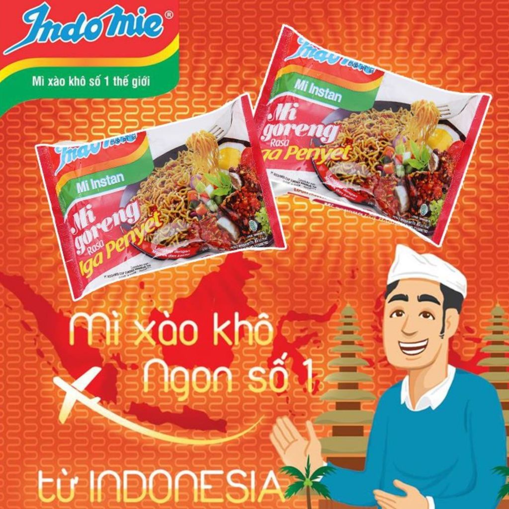Combo 5 gó Indomie Mì Xào Khô Goreng Vị Đặc Biệt - Gói 85g, Sốt đặc trưng Kecap Manis & hành phi giò
