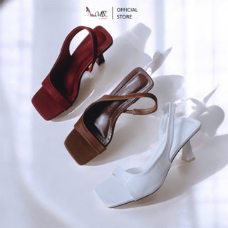  LOVIIECORNER - SANDAL CAO GÓT NỮ QUAI NGANG BẦU CÁCH ĐIỆU - CAO GÓT QUAI HẬU GÓT TRỤ LOE  HỞ HẬU CAO 9 PHÂN - GG231094 