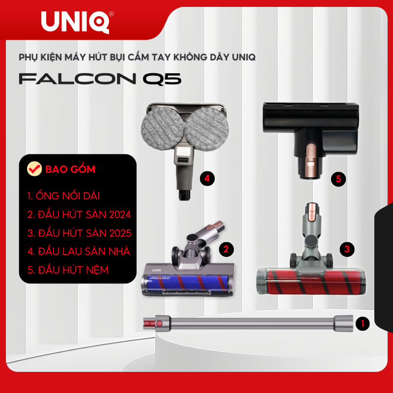 Phụ Kiện Máy Hút Bụi UNIQ Falcon Q5 Cầm Tay Không Dây Chính Hãng