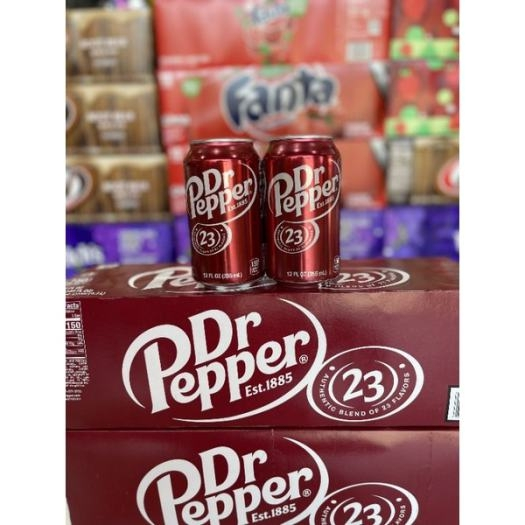 [Thùng 12 Lon] Nước Ngọt Có Gas Dr Pepper Vị Nguyên Bản Lon 355ml Mỹ