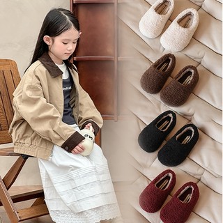 Bellaneman Trẻ em thời trang giày lười Giày giữ ấm mùa đông cho bé gái
