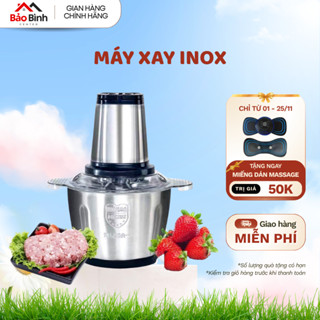 Máy xay thịt cối inox, máy xay đa chức năng công suất 300W dung tích 1,8 bảo hành 12 tháng