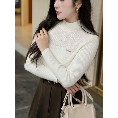Áo len giữ nhiệt cao cấp mã 3302  tag chữ min phối cổ cao 3p chất len mềm mịn Eva Lover