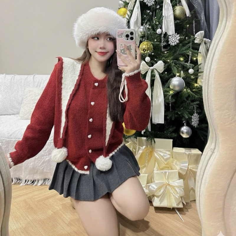 Áo Cardigan Len Dệt Kim Kèm Khăn Phù Thủy, Áo Len Chất Len Mềm Mịn Nhiều Màu Xinh Dễ Mix Đồ | BigBuy360 - bigbuy360.vn