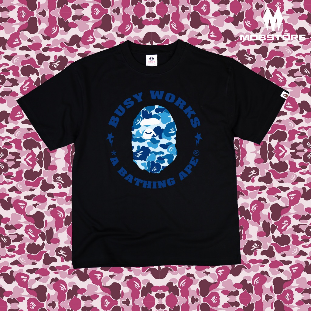 Áo Thun Bape ABC Camo Busy Works Sta Form Rộng Unisex Cotton Cao Cấp Dày Dặn  - MOB STORE
