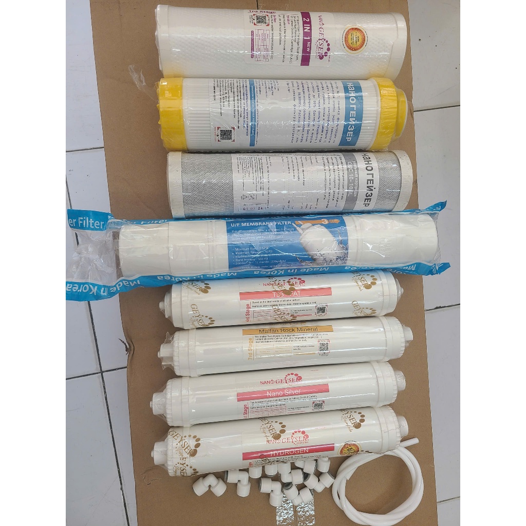 Bộ 8 lõi lọc có thể dùng để thay thế cho máy lọc Nano Geyser Eco Crystal , công nghệ UF