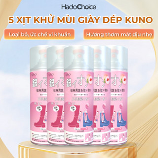  Combo 5 chai xịt khử mùi giày dép Nano Bạc ức chế vi khuẩn Xịt khử mùi hôi chân 260ml KUNO 