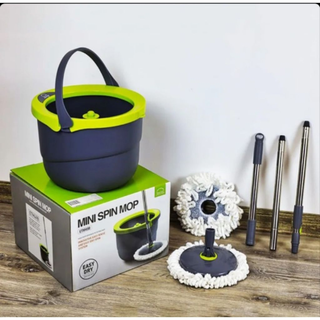 Bộ Cây Lau Nhà Xoay Tay Mini Ettom LocknLock ETM498-ETM498MIT kèm 2 Bông lau