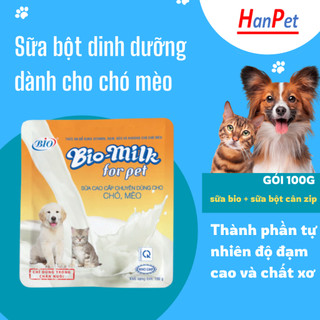  Sữa bột cho chó mèo con BIO MILK gói 100gr Sunzinshop 