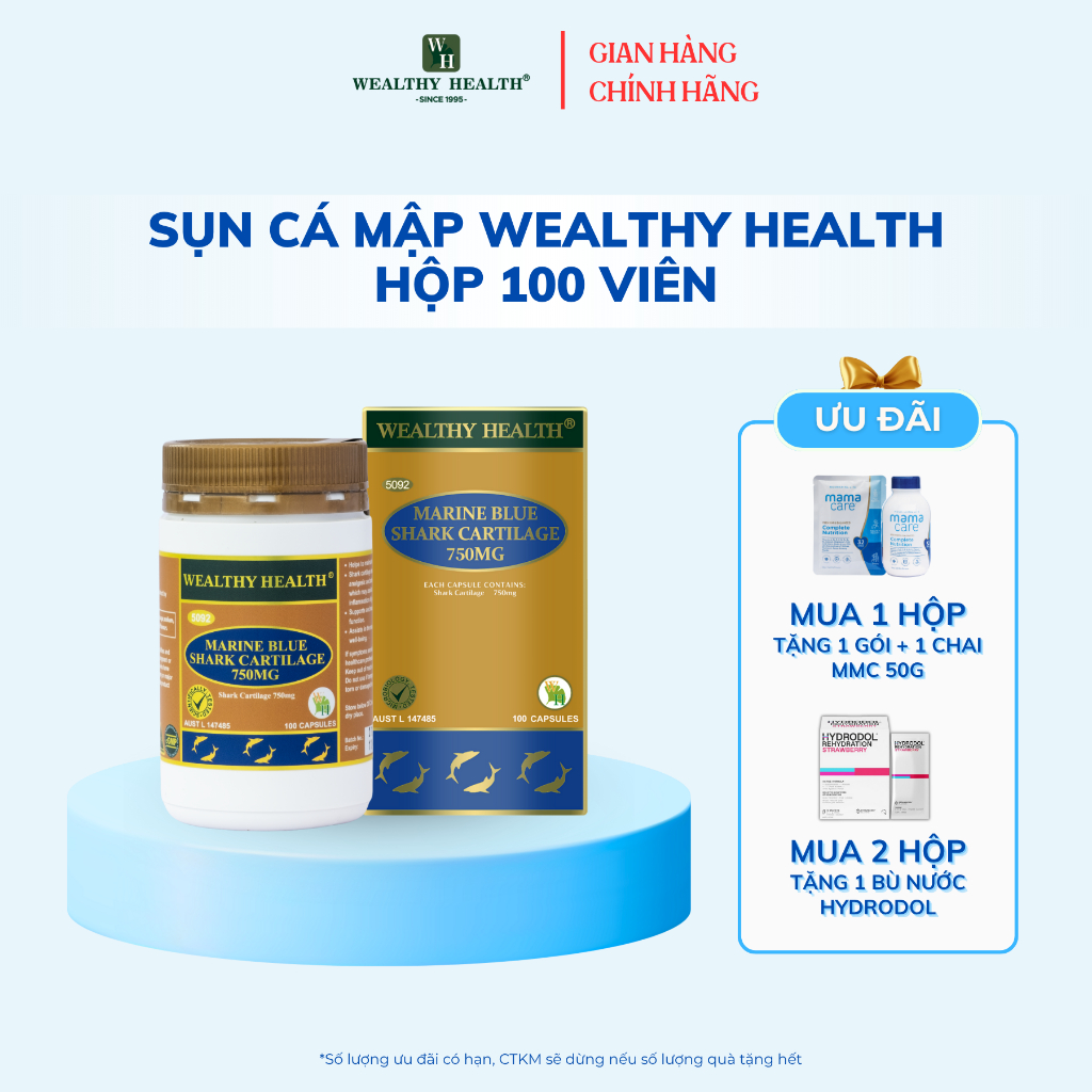 Viên Uống Sụn Cá Mập Marine Blue Shark Cartilage  750mg - Viên Uống Bổ Khớp Và Cải Thiện Sức Khỏe