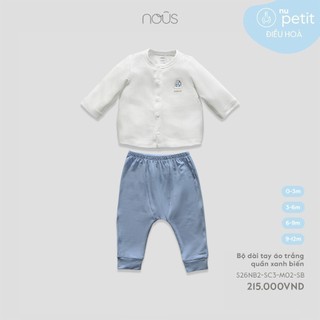  Nous Baby Bộ quần áo dài tay cho bé trai bé gái chất petit mềm mịn bé dưới 10.5kg BST T11 