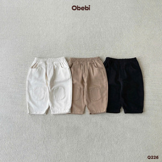  Quần Kaki Đáp Gối  Obebi Thời Trang Hè Thoải Mái Cho Bé Trai Bé Gái từ 8kg - 23kg Q226.2 