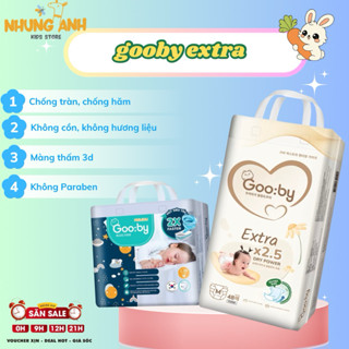   Combo 2 bịch  Bỉm Gooby extra mỏng mềm thấm hút tốt gooby ngày gooby đêm cho bé 
