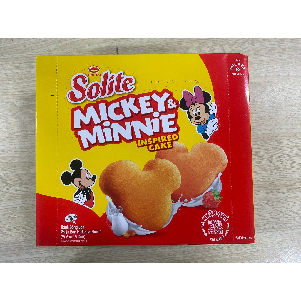 Hộp bánh bông lan Solite phiên bản Mickey hộp 180g/300g