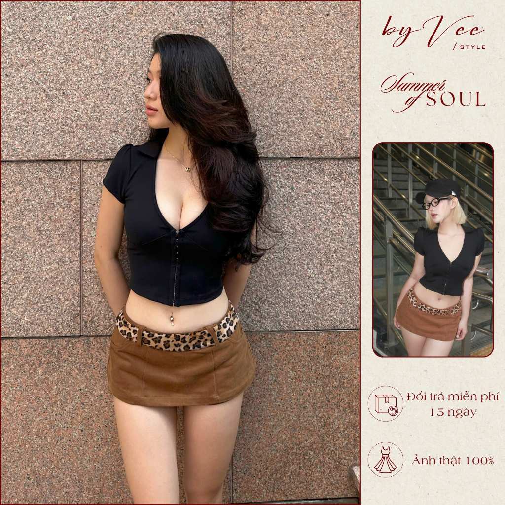 Áo thun móc cài Cela Top  ByveeStyle