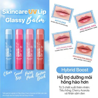   KOL  Son Dưỡng Môi Chống Nắng MizuMi Skincare UV Lip Glassy Balm Clear   Seoul Kiss 3.5g 