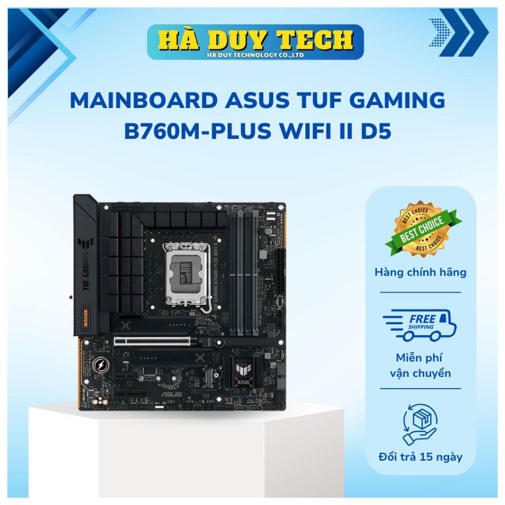 MAINBOARD ASUS TUF GAMING B760M-PLUS WIFI II D5 - Chính Hãng - BH 36T - Hà Duy Tech