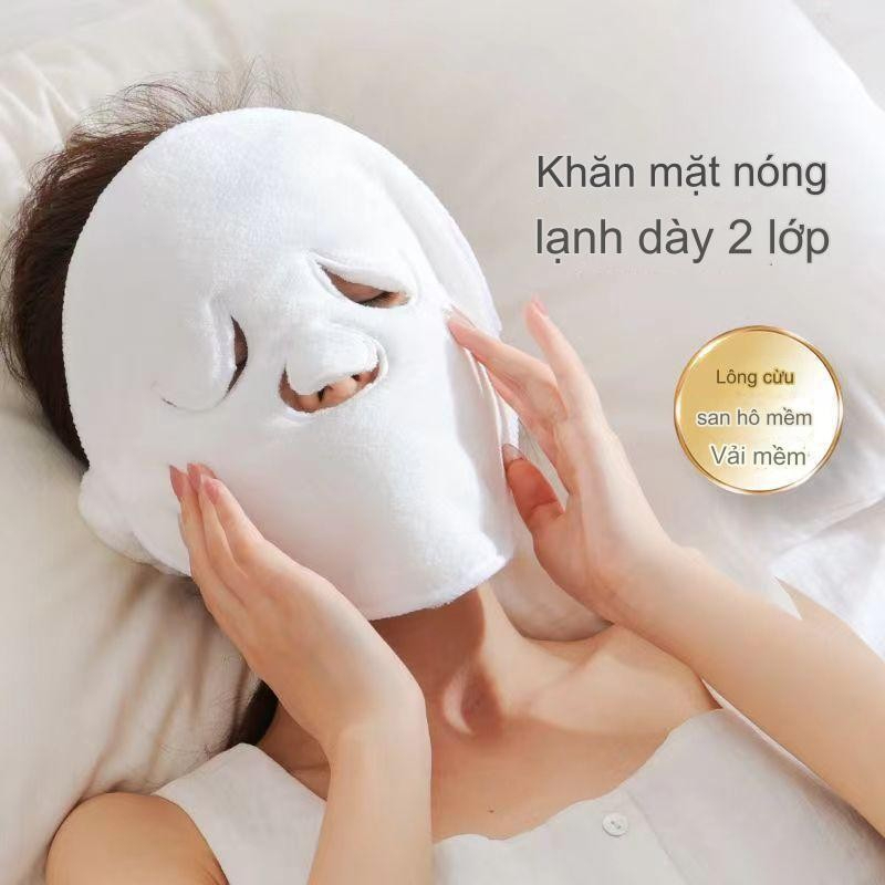 Khăn Mặt Nén Nóng Lạnh Cotton Dày 2 Lớp Thoáng Khí, Mềm Mại