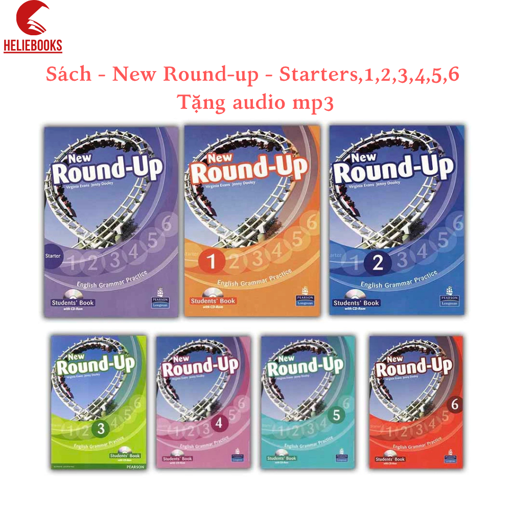Sách - New Round-up - Starters,1,2,3,4,5,6 - Bản in lazer đẹp nét, Tặng audio mp3