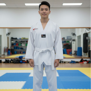  Võ Phục Taekwondo KAKI cao cấp êm mềm thấm hút mồ hôi tốt thoải mái khi vận động size 90cm - 190cm 