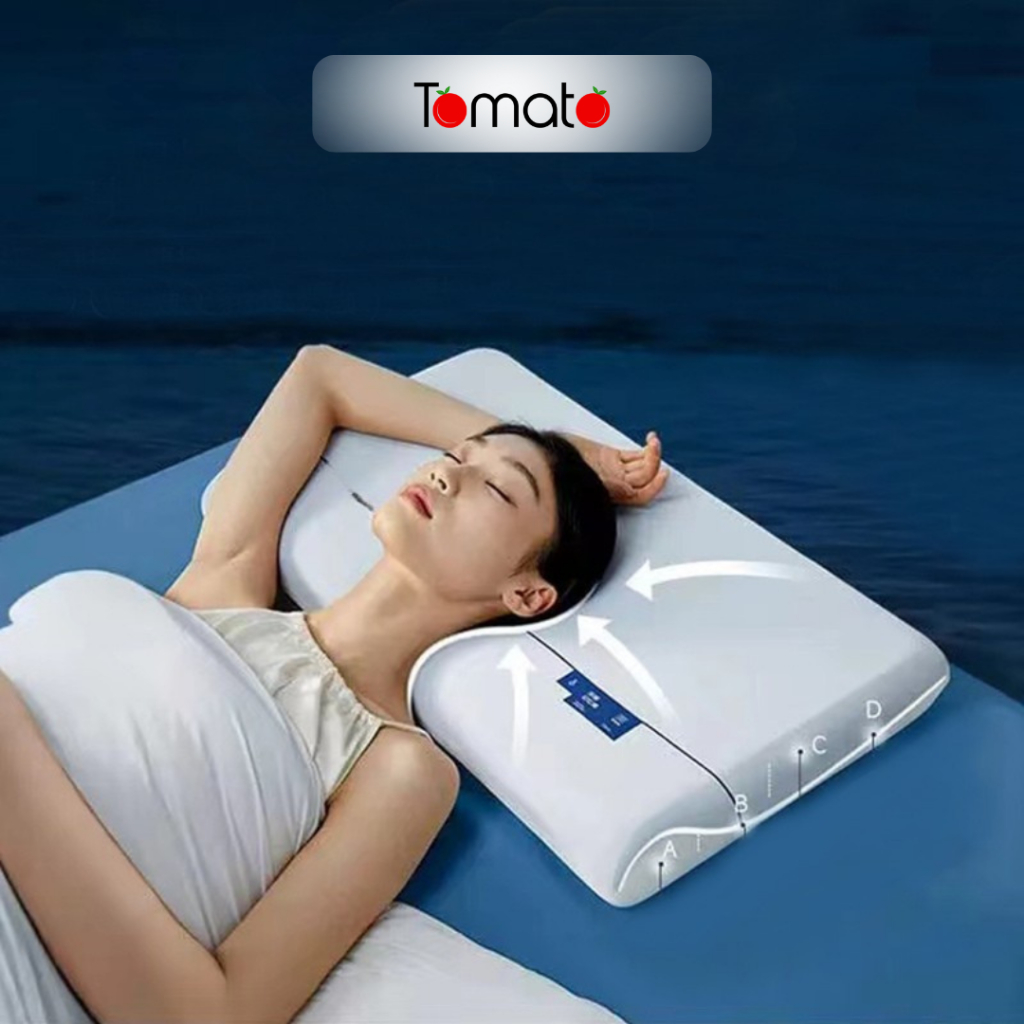 Gối cao su non memory foam 8Hours Bedding chống đau mỏi vai gáy hỗ trợ giấc ngủ sâu có hộp, gối 0 áp