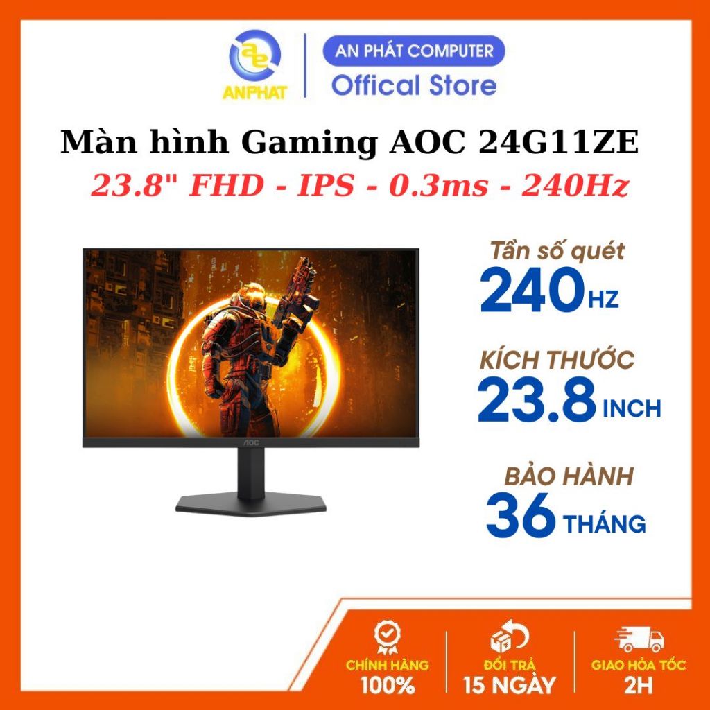 Màn Hình Gaming AOC 24G11ZE (23.8 inch - IPS - FHD - 240Hz - 0.3ms)