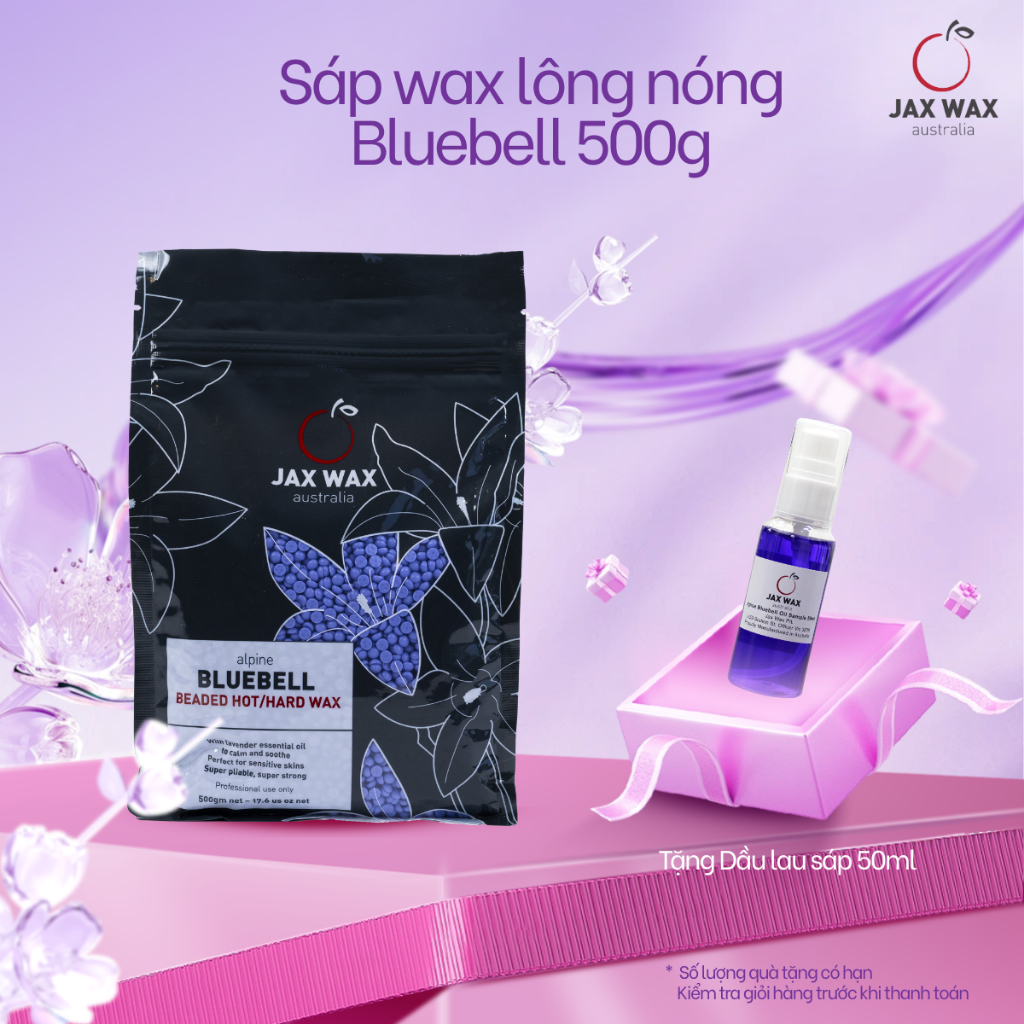 Sáp wax lông nách, bikini Jax Wax Australia Bluebell 500g nhập khẩu Úc